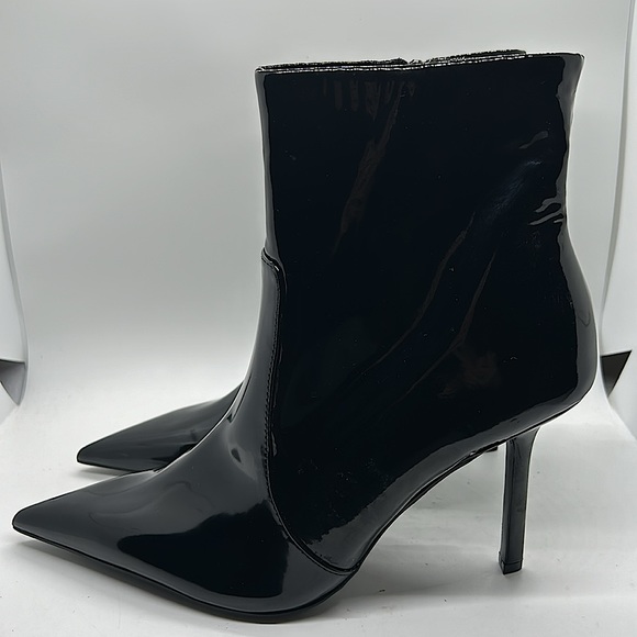 Zara NWT Shiny Black Stiletto Heel Ankle Booties Boots Shoes **Sz 40/US 9**🔥🔥 - Picture 4 of 9